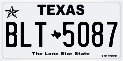 TX license plate BLT5087