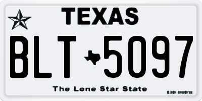 TX license plate BLT5097