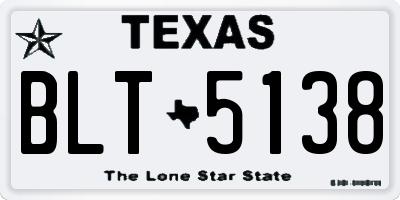 TX license plate BLT5138
