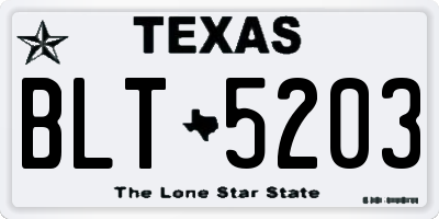 TX license plate BLT5203