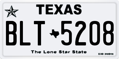 TX license plate BLT5208