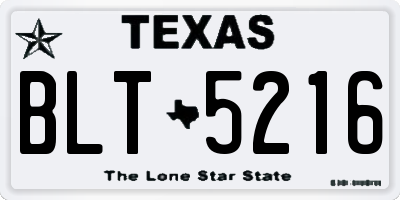 TX license plate BLT5216