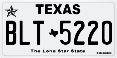 TX license plate BLT5220