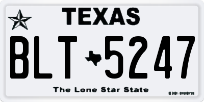 TX license plate BLT5247