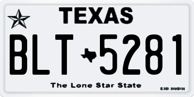 TX license plate BLT5281