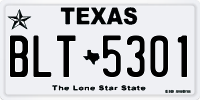 TX license plate BLT5301
