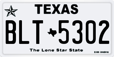 TX license plate BLT5302