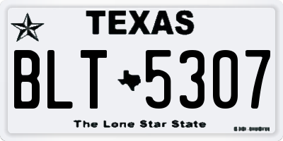 TX license plate BLT5307