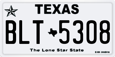 TX license plate BLT5308