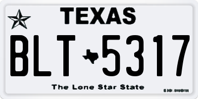 TX license plate BLT5317