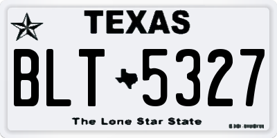 TX license plate BLT5327