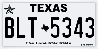 TX license plate BLT5343