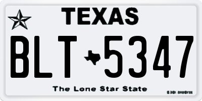 TX license plate BLT5347
