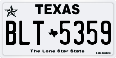 TX license plate BLT5359