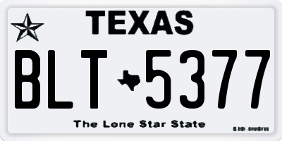 TX license plate BLT5377