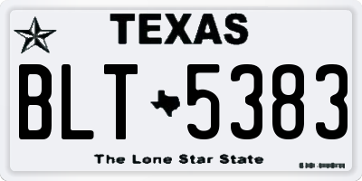 TX license plate BLT5383