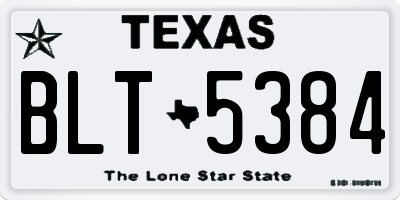 TX license plate BLT5384