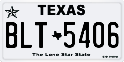 TX license plate BLT5406
