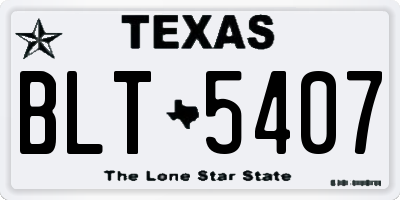 TX license plate BLT5407