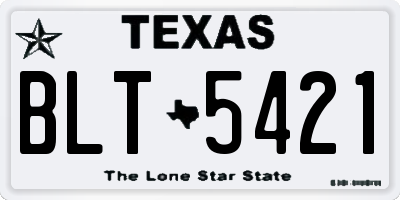 TX license plate BLT5421