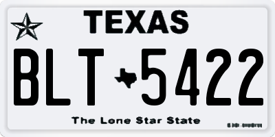 TX license plate BLT5422