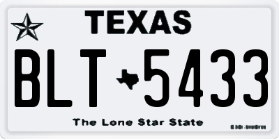 TX license plate BLT5433