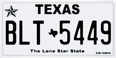 TX license plate BLT5449