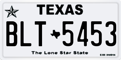 TX license plate BLT5453