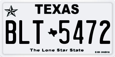 TX license plate BLT5472