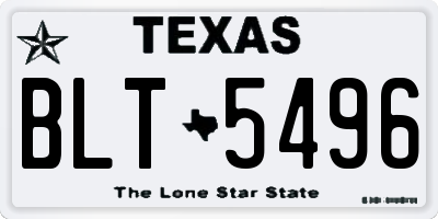TX license plate BLT5496
