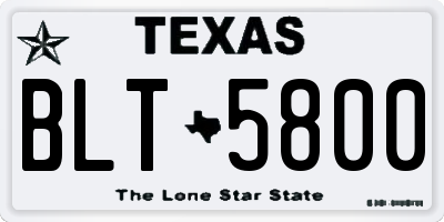 TX license plate BLT5800