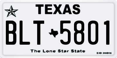 TX license plate BLT5801