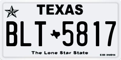 TX license plate BLT5817
