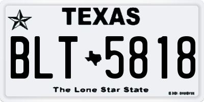 TX license plate BLT5818