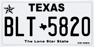 TX license plate BLT5820