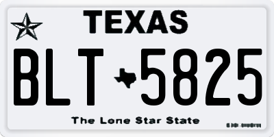 TX license plate BLT5825