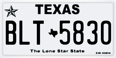 TX license plate BLT5830
