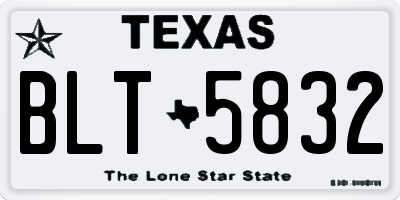 TX license plate BLT5832