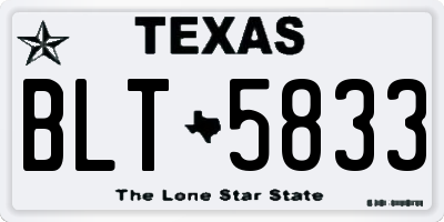 TX license plate BLT5833