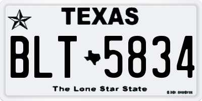 TX license plate BLT5834
