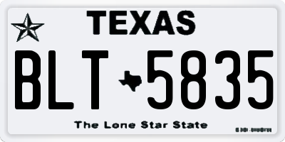 TX license plate BLT5835