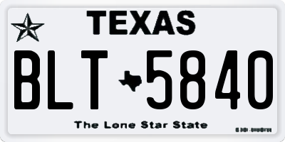 TX license plate BLT5840