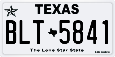 TX license plate BLT5841