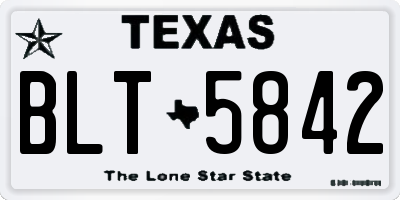 TX license plate BLT5842