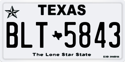 TX license plate BLT5843