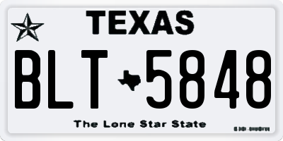 TX license plate BLT5848