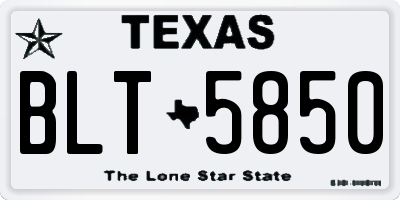 TX license plate BLT5850