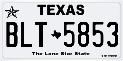 TX license plate BLT5853