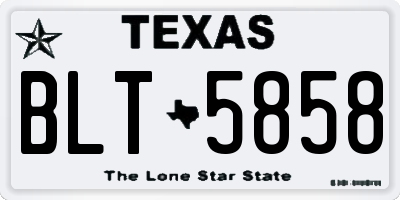 TX license plate BLT5858