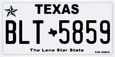 TX license plate BLT5859